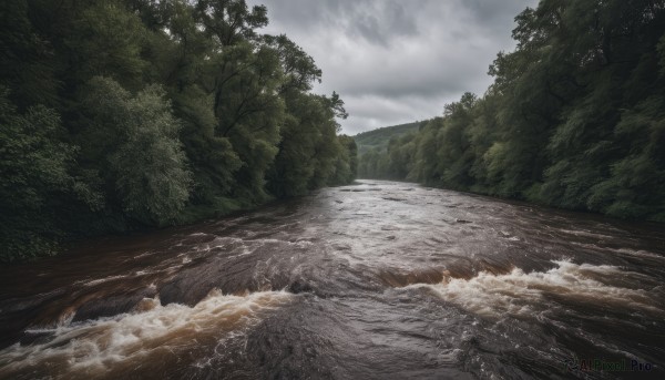 A stunning view of a landscape in rainy day