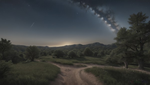 A landscape showcased in a vivid sunset outdoors