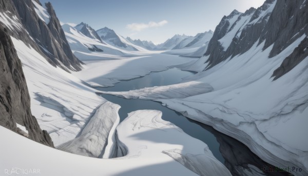 A tranquil snowy day showcasing a landscape