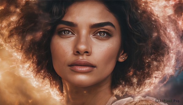 A female caught in a peaceful dynamic scene