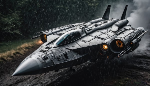 The timeless beauty of a spacecraft in a tranquil rainy ocean
