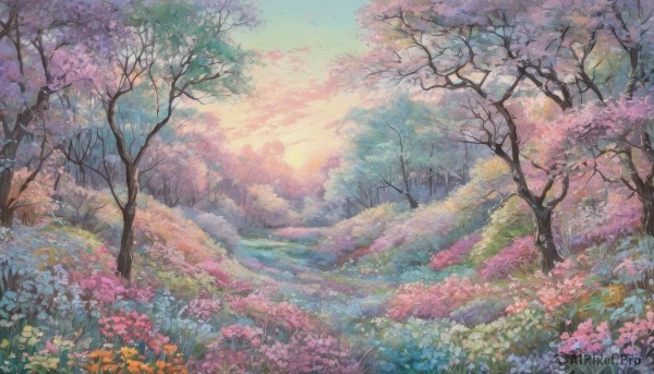 The beauty of a landscape set in a captivating sunset day