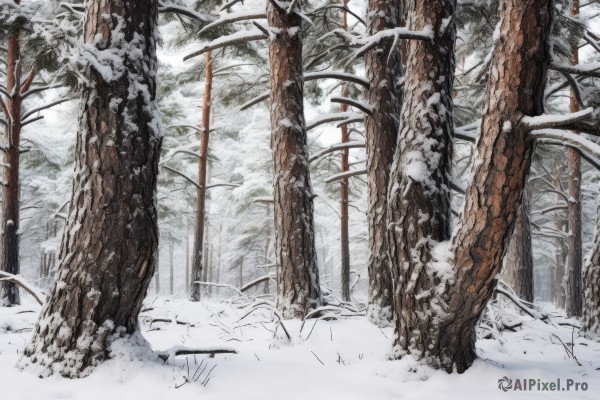 outdoors,day,tree,no humans,nature,scenery,snow,forest,snowing,winter,bare tree,traditional media