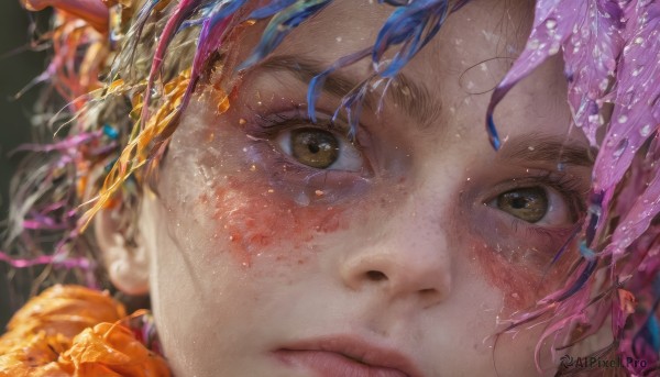 A female portrayed in a vivid dynamic scene