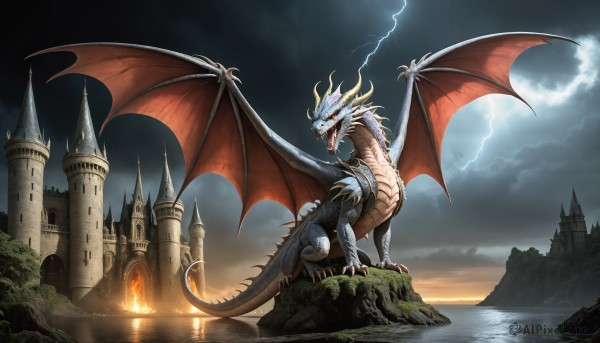 A monster portrayed in a refreshing fiery outdoors