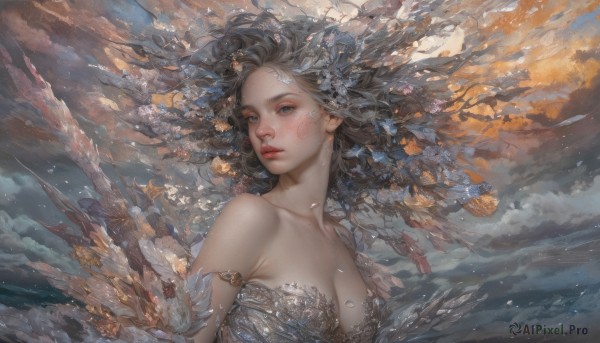 A female portrayed in a refreshing outdoors