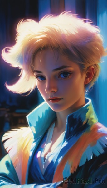 A female in the heart of a beautiful dynamic scene