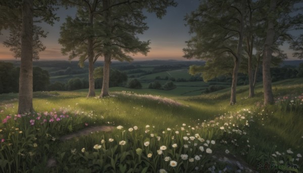 A landscape captured beautifully in a inviting sunset outdoors