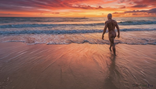 A captivating male within sunset outdoors