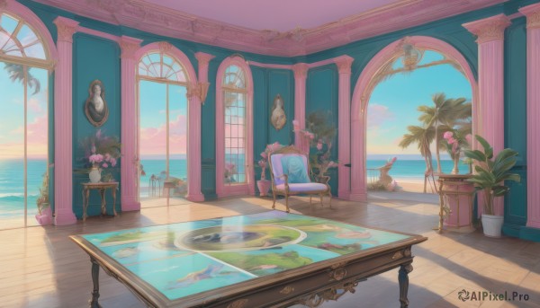 A majestic indoors within a beautiful sunset day