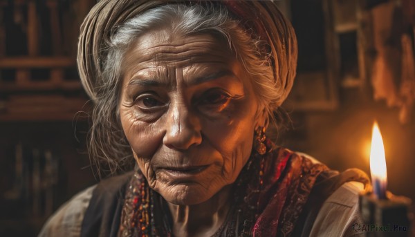 The serene presence of a female in a lush fiery dynamic scene