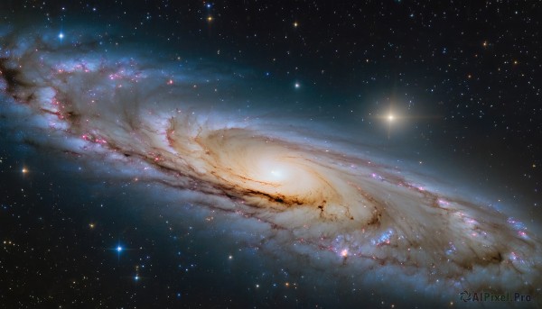 A vivid outdoors highlighting a galaxy