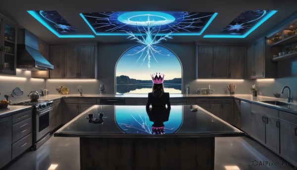 A female surrounded by a serene scenery