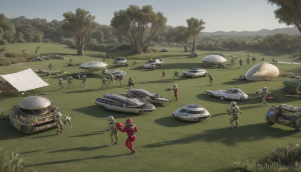 A majestic spacecraft within a beautiful outdoors