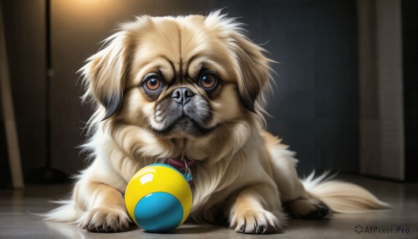 The majestic beauty of a dog set within a dynamic dynamic scene