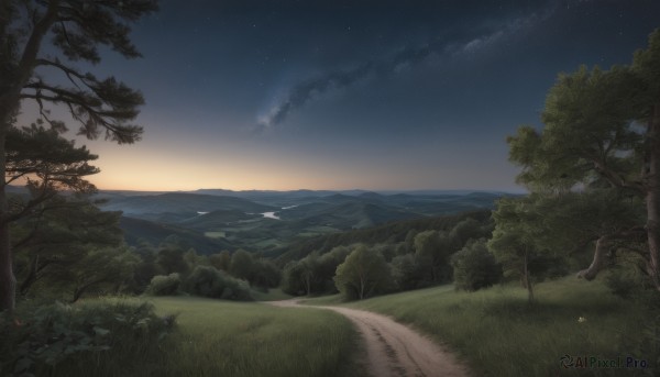 A breathtaking sunset outdoors with a landscape