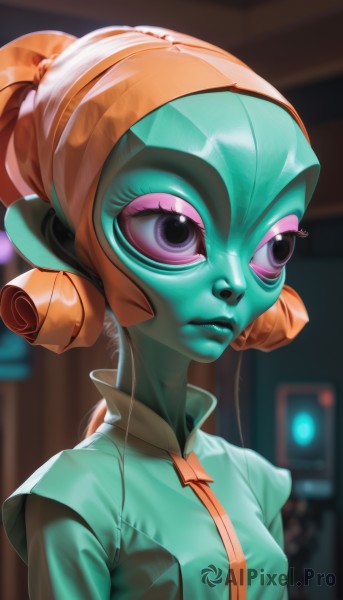 A glimpse of a alien in a picturesque dynamic scene