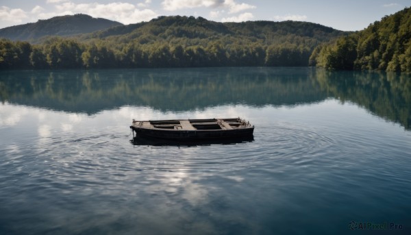 A tranquil day showcasing a boat