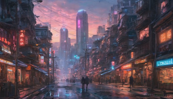 Image of a street in a beautiful sunset outdoors