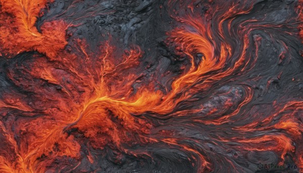 The charm of a dragon in a tranquil fiery dynamic scene