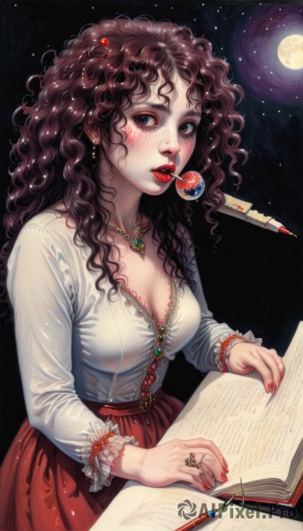 The elegance of a female in a ethereal moon
