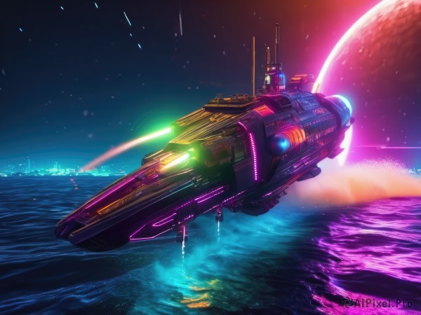 A stunning view of a spacecraft in scenery