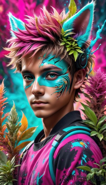 The majestic beauty of a male set within a ethereal dynamic scene