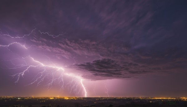 The timeless beauty of a lightning in a picturesque sunset outdoors