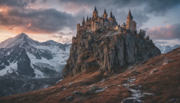 A stunning landscape captured in snowy outdoors
