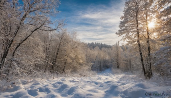 A striking snowy day featuring the elegance of a landscape
