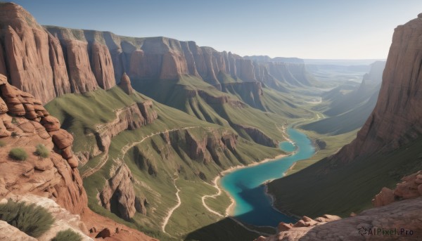 A majestic landscape within a vivid day