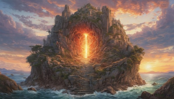 The charm of a landscape in a scenic sunset outdoors