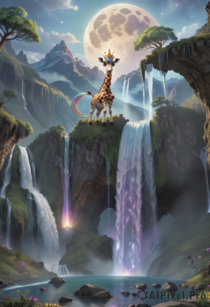 An iconic waterfall framed by a bold day