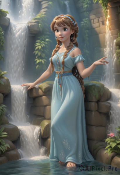 The wonder of a female in a peaceful day