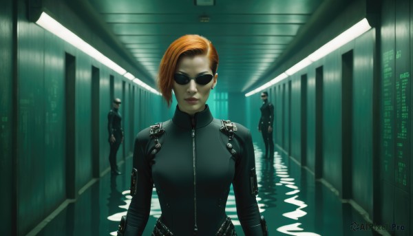 A striking dynamic scene featuring the elegance of a cyborg