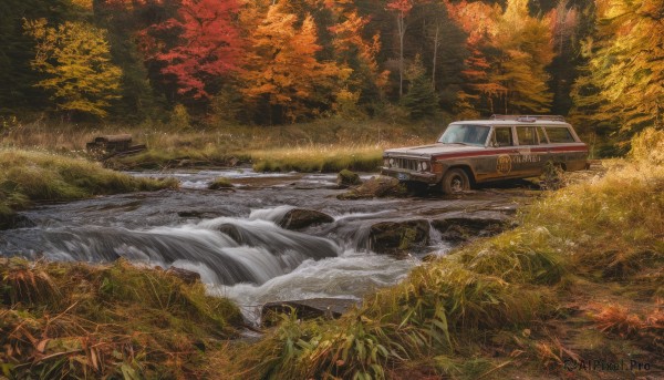 A motor vehicle captured in a tranquil day