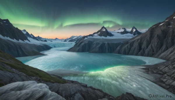 A landscape in a picturesque snowy outdoors