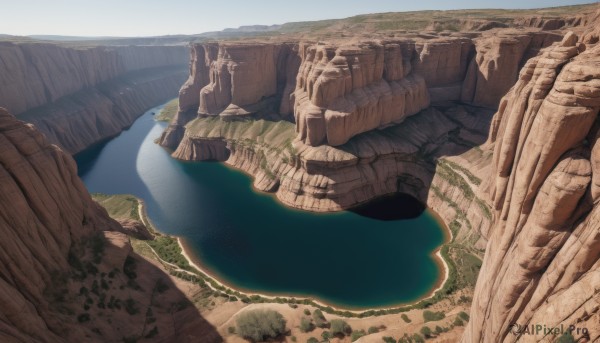 outdoors,sky,day,water,tree,no humans,ocean,nature,scenery,rock,mountain,sand,horizon,river,landscape,lake,shore,desert,cliff,cave,blue sky