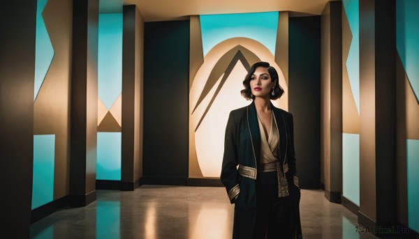 A striking dynamic scene featuring the elegance of a female