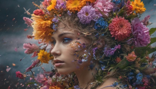 A vivid dynamic scene showcasing a female