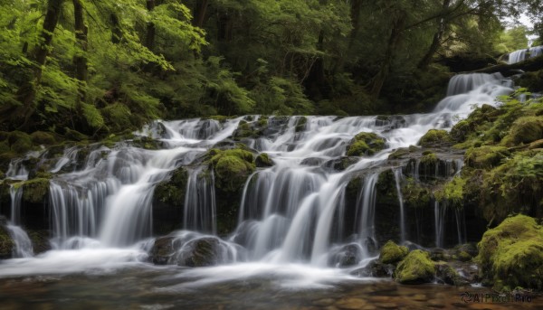 A charming day with a waterfall