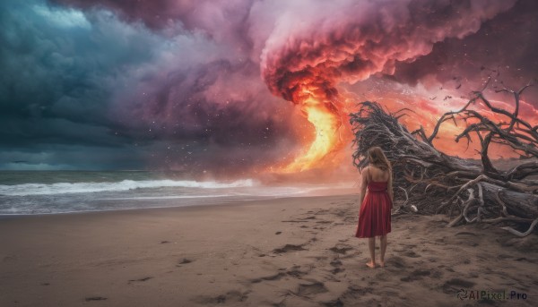 A refreshing image of a female in fiery outdoors