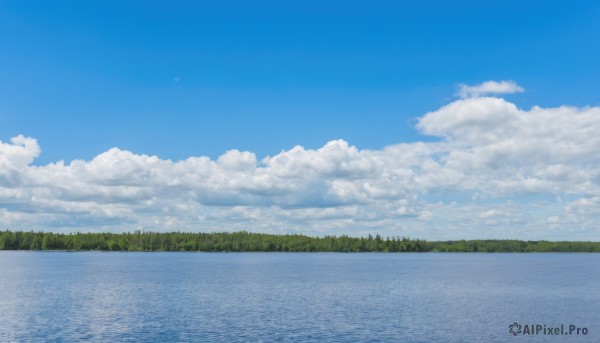 outdoors,sky,day,cloud,water,tree,blue sky,no humans,ocean,cloudy sky,grass,nature,scenery,forest,reflection,horizon,landscape,lake,summer