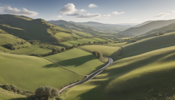 A landscape in a serene day