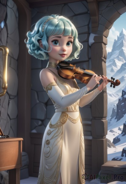Image of a female in a peaceful snowy day