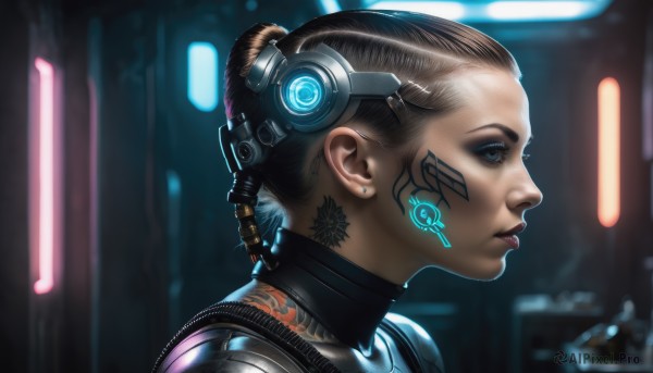 The charm of a cyborg in a tranquil dynamic scene