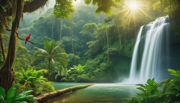 A stunning portrayal of a waterfall in a breathtaking day