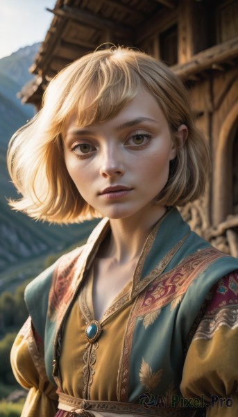The beauty of a female set in a calm day