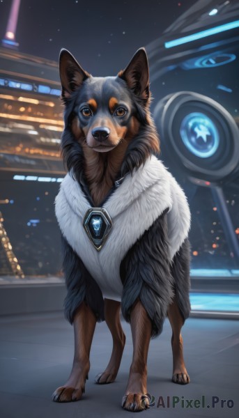 A dog portrayed in a refreshing outdoors