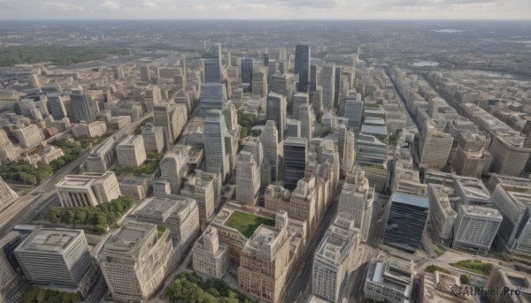 outdoors,sky,cloud,water,tree,no humans,ocean,from above,building,scenery,city,horizon,cityscape,river,skyscraper,landscape,day